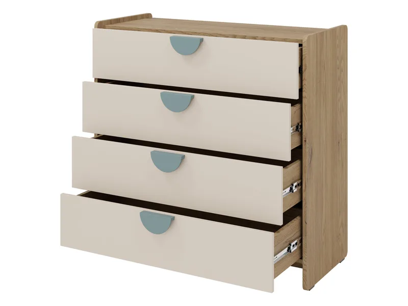 Zarek-lipasto 94 cm - ruskea, vaaleanpunainen ja beige - Säilytys - Säilytyskalusteet - Lipasto