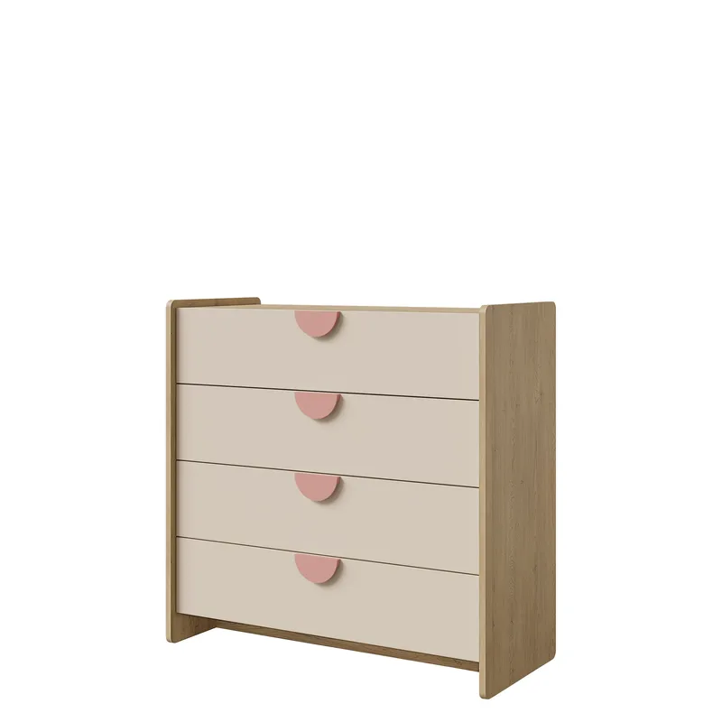 Zarek-lipasto 94 cm, ruskea, vaaleanpunainen ja beige