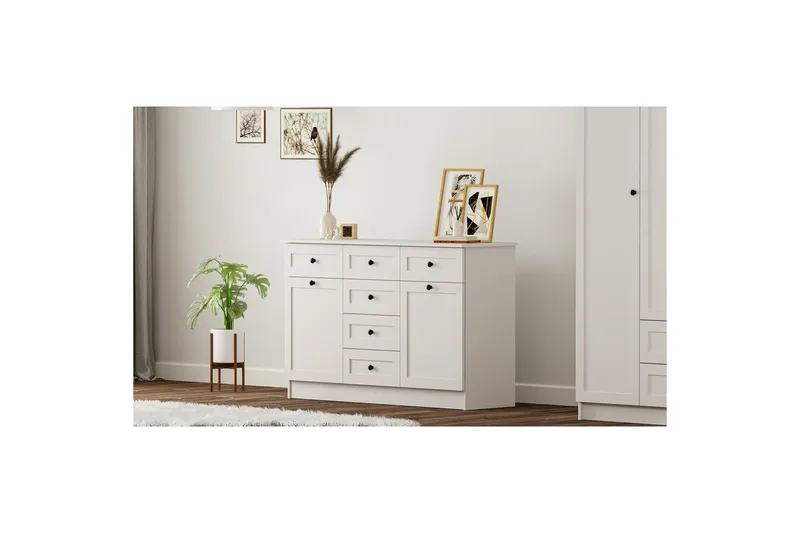 Zavira Lipasto 130 cm - Matta Valkoinen - Säilytys - Säilytyskalusteet - Lipasto