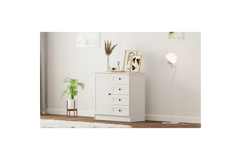 Zavira Lipasto 87 cm - Matta Valkoinen - Säilytys - Säilytyskalusteet - Lipasto