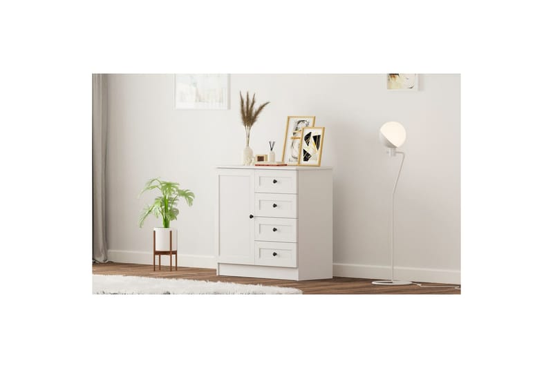 Zavira Lipasto 87 cm - Matta Valkoinen - Säilytys - Säilytyskalusteet - Lipasto