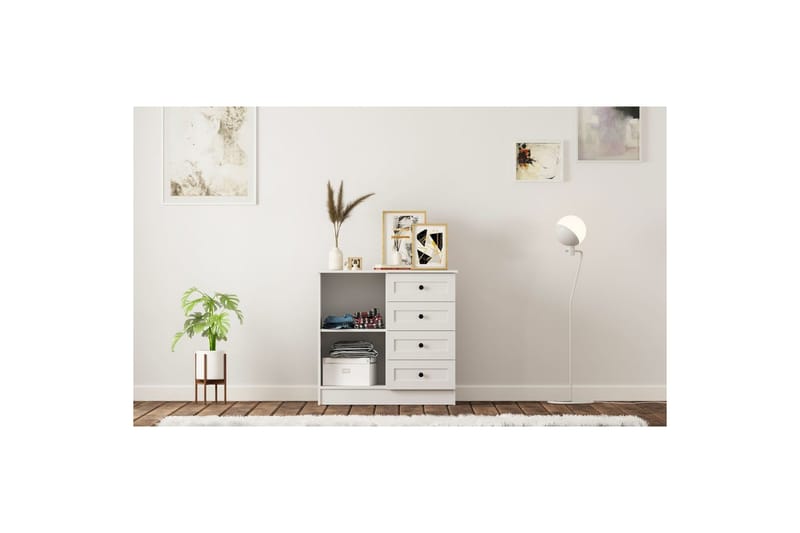 Zavira Lipasto 87 cm - Matta Valkoinen - Säilytys - Säilytyskalusteet - Lipasto