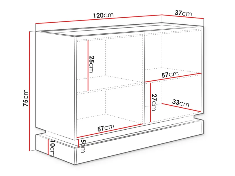 Zelric Senkki 120x37 cm - Beige - Säilytys - Säilytyskalusteet - Senkki