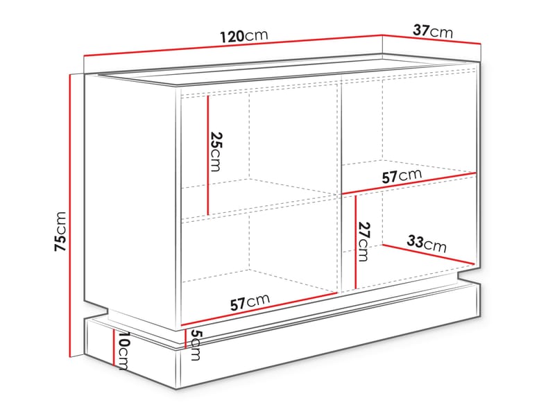 Zelric Senkki 120x37 cm - Beige - Säilytys - Säilytyskalusteet - Senkki