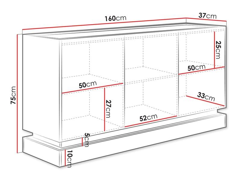 Zelric Senkki 160x37 cm - Beige - Säilytys - Säilytyskalusteet - Senkki