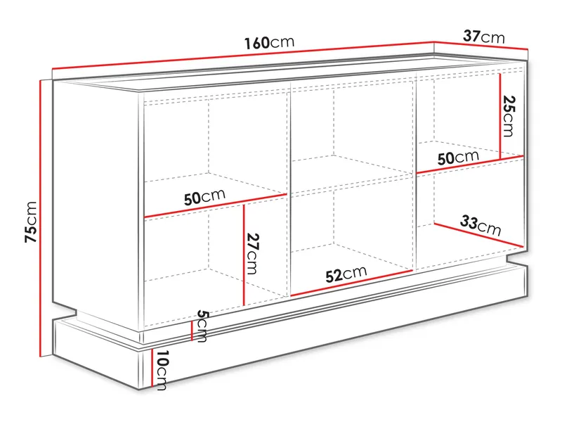 Zelric Senkki 160x37 cm - Musta - Säilytys - Säilytyskalusteet - Senkki