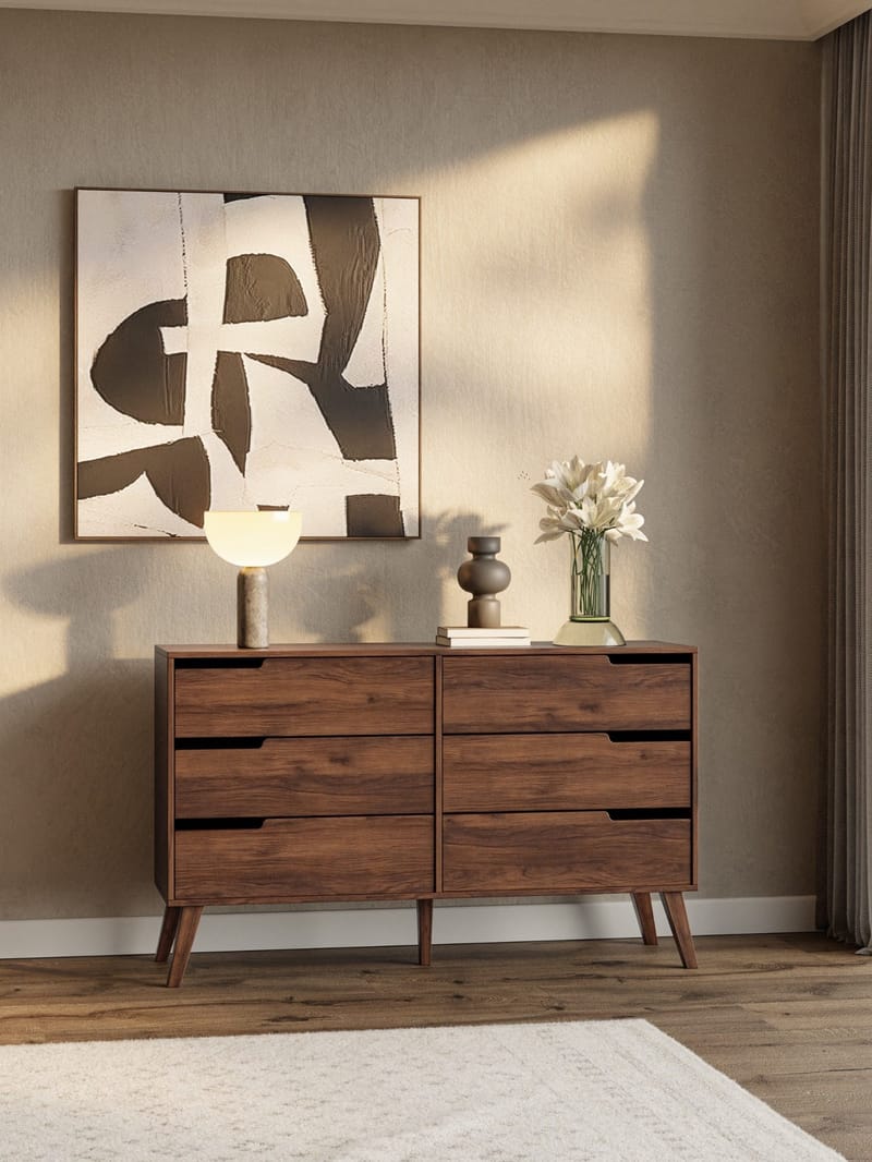 Zelto Lipasto 137 cm - Warmia-pähkinä - Säilytys - Säilytyskalusteet - Lipasto
