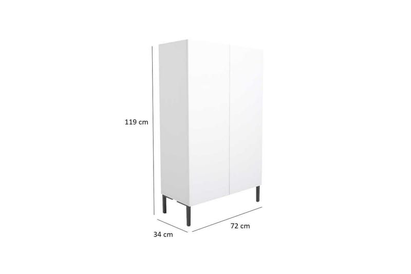 Zenla Lipasto 72 cm - Valkoinen - Säilytys - Säilytyskalusteet - Lipasto