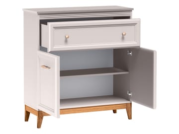 Zeylor-senkki 92 cm - beige/luonnontammen väriset jalat/kullan-kuparin väriset vetimet - Säilytys - Säilytyskalusteet - Senkki