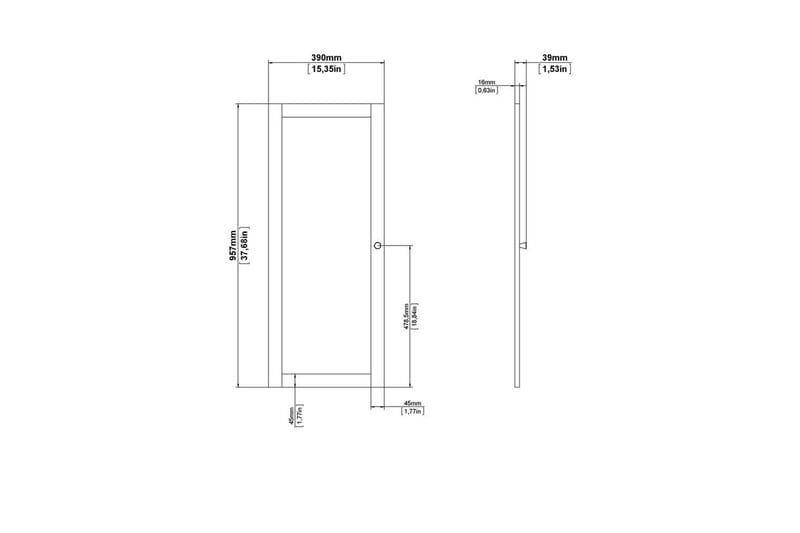 Trysil Ovi Kirjahyllyyn 39x95,7 cm - Valkoinen - Säilytys - Hylly