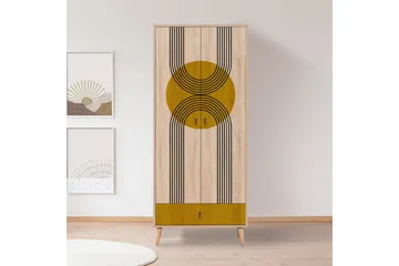 Bertoaria vaatekaappi 80x190 cm ruskea - Hanah Home - Säilytys - Vaatesäilytys - Vaatekaappi