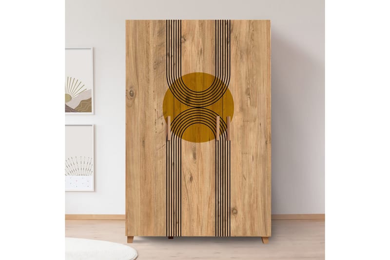 Leva vaatekaappi 120x189 cm ruskea - Hanah Home - Säilytys - Vaatesäilytys - Vaatekaappi