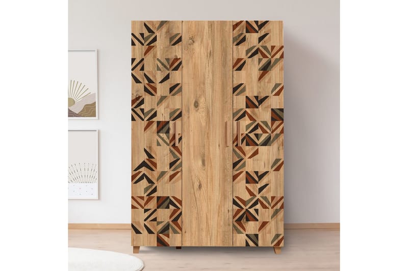 Leva vaatekaappi 120x189 cm ruskea - Hanah Home - Säilytys - Vaatesäilytys - Vaatekaappi