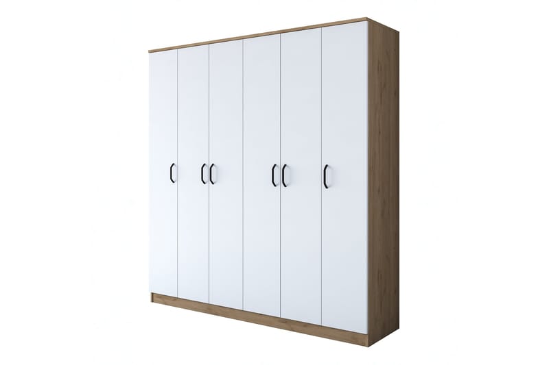 Jaidul vaatekaappi 180x190,8 cm ruskea/valkoinen - Hanah Home - Säilytys - Vaatesäilytys - Vaatekaappi