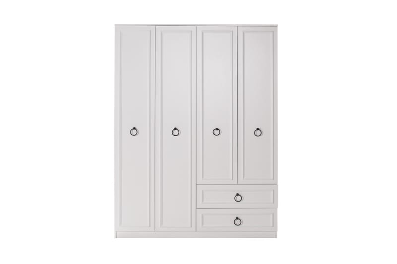 Ajra vaatekaappi 140x185 cm valkoinen - Hanah Home - Säilytys - Vaatesäilytys - Vaatekaappi