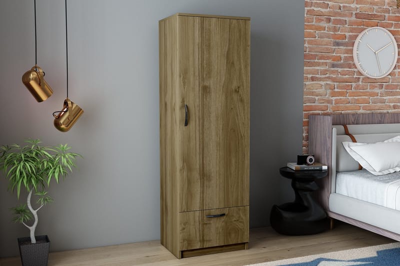 Kleoo vaatekaappi 50x187 cm ruskea - Hanah Home - Säilytys - Vaatesäilytys - Vaatekaappi
