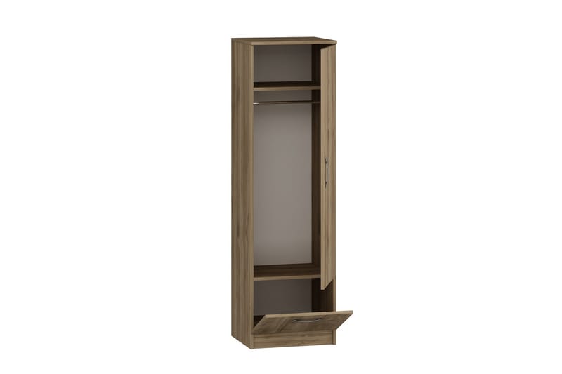 Kleoo vaatekaappi 50x187 cm ruskea - Hanah Home - Säilytys - Vaatesäilytys - Vaatekaappi