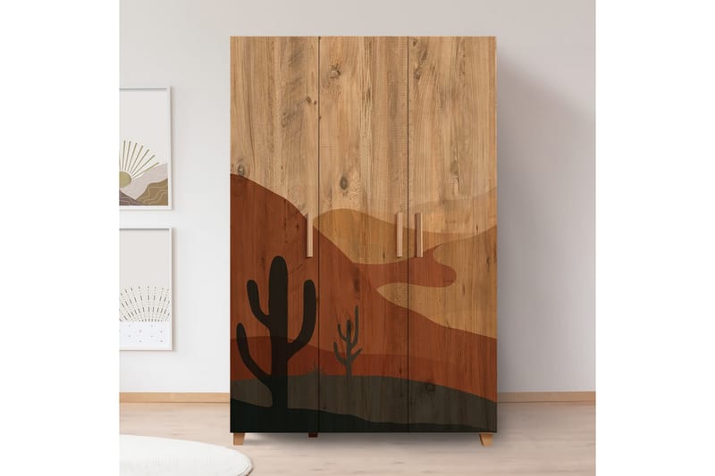 Leva vaatekaappi 120x189 cm ruskea - Hanah Home - Säilytys - Vaatesäilytys - Vaatekaappi