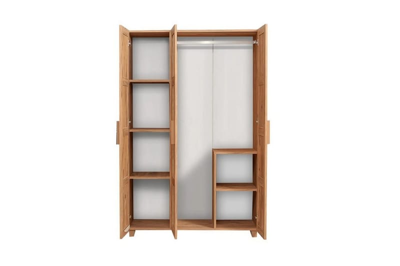 Leva vaatekaappi 120x189 cm ruskea/valkoinen - Hanah Home - Säilytys - Vaatesäilytys - Vaatekaappi