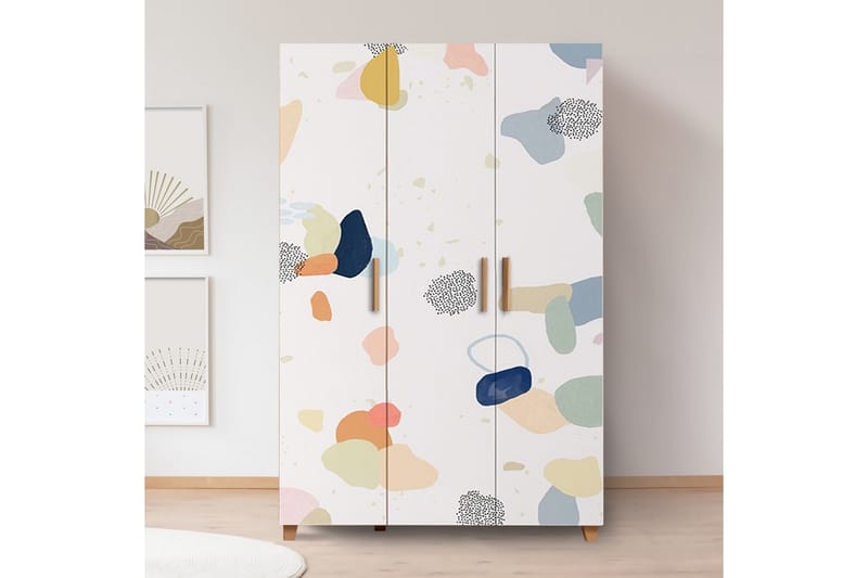 Leva vaatekaappi 120x189 cm ruskea/valkoinen - Hanah Home - Säilytys - Vaatesäilytys - Vaatekaappi