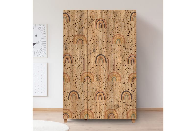 Leva vaatekaappi 120x189 cm ruskea - Hanah Home - Säilytys - Vaatesäilytys - Vaatekaappi