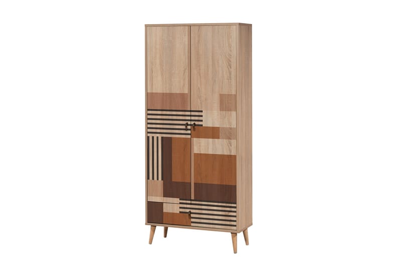 Bertoaria vaatekaappi 80x190 cm ruskea - Hanah Home - Säilytys - Vaatesäilytys - Vaatekaappi