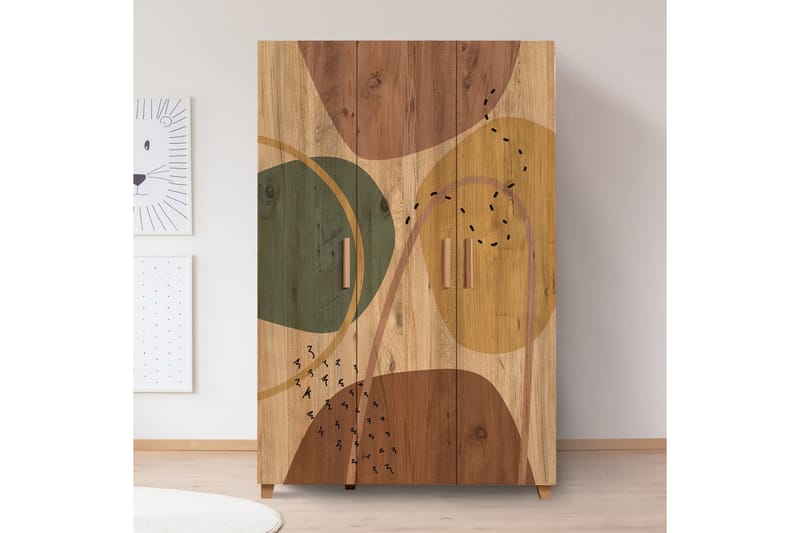 Leva vaatekaappi 120x189 cm ruskea - Hanah Home - Säilytys - Vaatesäilytys - Vaatekaappi