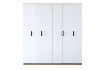 Jaidul vaatekaappi 180x190,8 cm ruskea/valkoinen - Hanah Home - Säilytys - Vaatesäilytys - Vaatekaappi