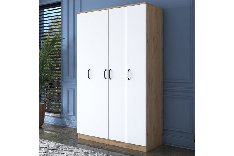 Jaioni vaatekaappi 120x190,8 cm ruskea/valkoinen - Hanah Home - Säilytys - Vaatesäilytys - Vaatekaappi