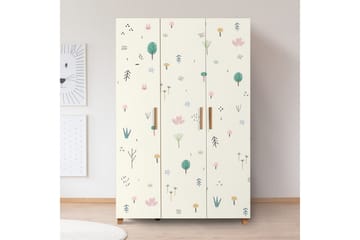 Leva vaatekaappi 120x189 cm ruskea/valkoinen - Hanah Home - Säilytys - Vaatesäilytys - Vaatekaappi