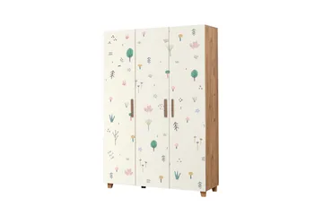 Leva vaatekaappi 120x189 cm ruskea/valkoinen