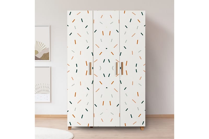 Leva vaatekaappi 120x189 cm ruskea/valkoinen - Hanah Home - Säilytys - Vaatesäilytys - Vaatekaappi