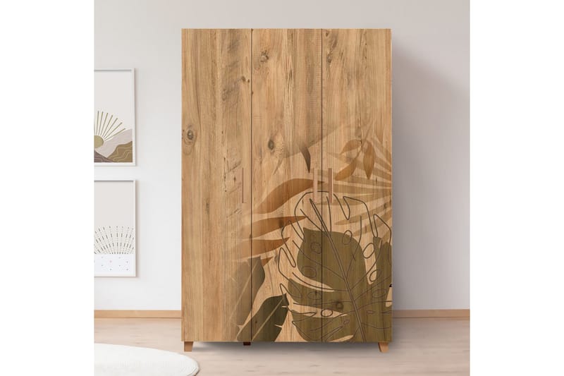 Leva vaatekaappi 120x189 cm ruskea - Hanah Home - Säilytys - Vaatesäilytys - Vaatekaappi