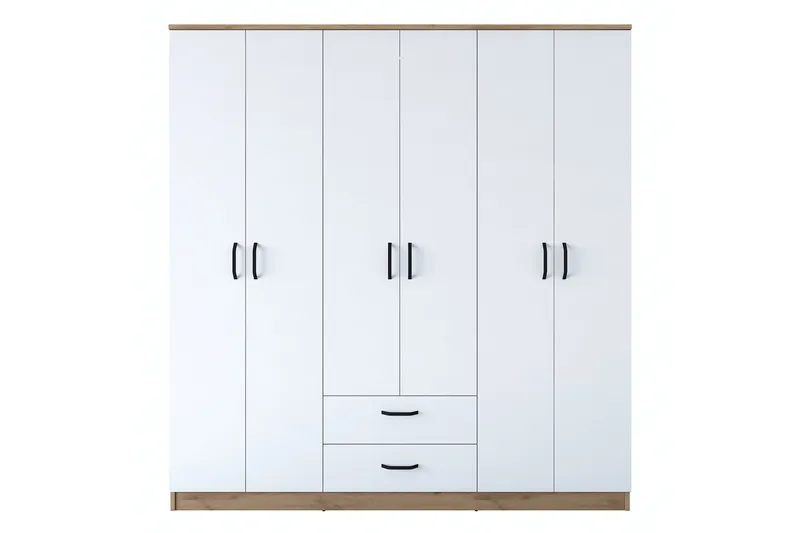 Jahani vaatekaappi 180x190,8 cm ruskea/valkoinen - Hanah Home - Säilytys - Vaatesäilytys - Vaatekaappi