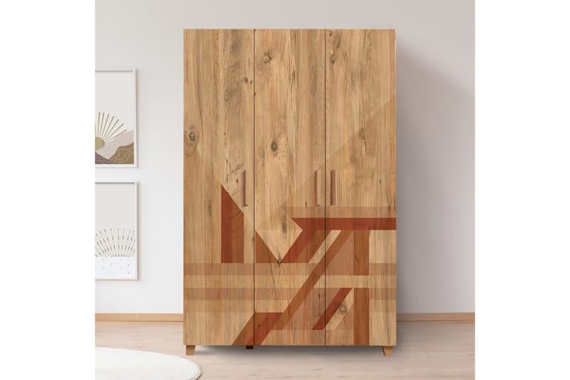 Leva vaatekaappi 120x189 cm ruskea - Hanah Home - Säilytys - Vaatesäilytys - Vaatekaappi