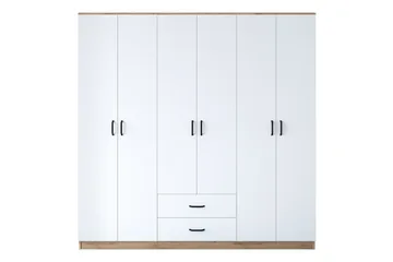 Jagdesh vaatekaappi 210x210 cm ruskea/valkoinen - Hanah Home - Säilytys - Vaatesäilytys - Vaatekaappi