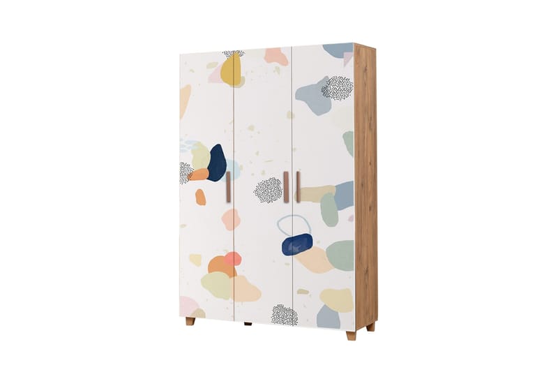 Leva vaatekaappi 120x189 cm ruskea/valkoinen - Hanah Home - Säilytys - Vaatesäilytys - Vaatekaappi