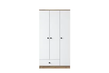 Jain vaatekaappi 90x170 cm ruskea/valkoinen - Hanah Home - Säilytys - Vaatesäilytys - Vaatekaappi