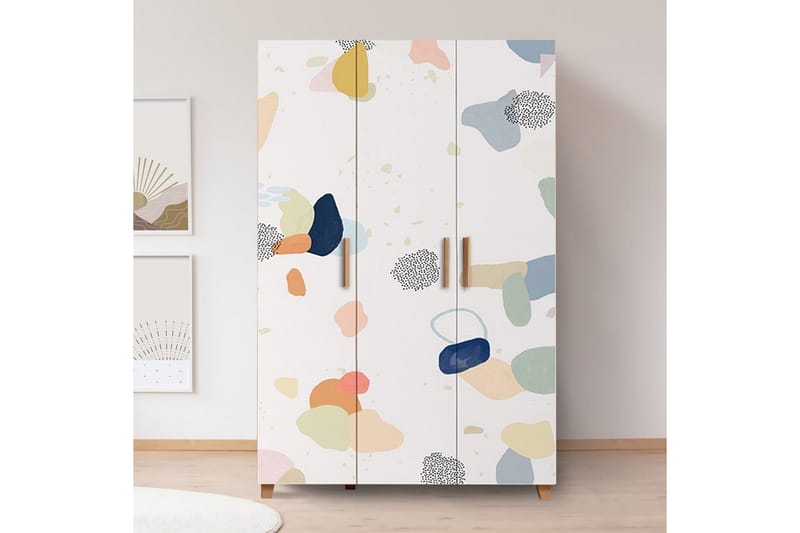 Leva vaatekaappi 120x189 cm ruskea/valkoinen, Hanah Home