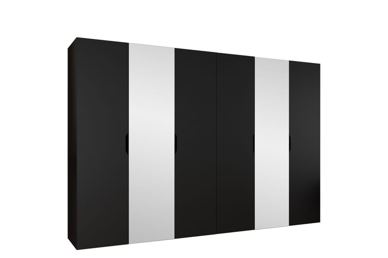 Abano Vaatekaappi Peilillä 52x202 cm - Musta - Säilytys - Vaatesäilytys - Vaatekaappi