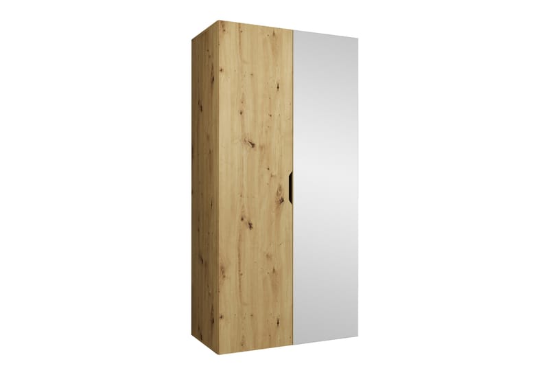 Abano Vaatekaappi Peilillä 52x202 cm - Ruskea - Säilytys - Vaatesäilytys - Vaatekaappi