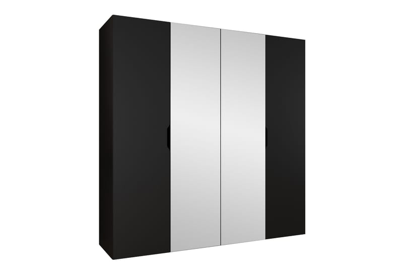 Abano Vaatekaappi Peilillä 52x202 cm - Musta - Säilytys - Vaatesäilytys - Vaatekaappi
