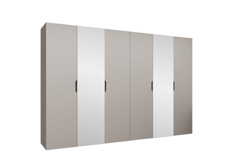 Abano Vaatekaappi Peilillä 52x202 cm - Beige - Säilytys - Vaatesäilytys - Vaatekaappi