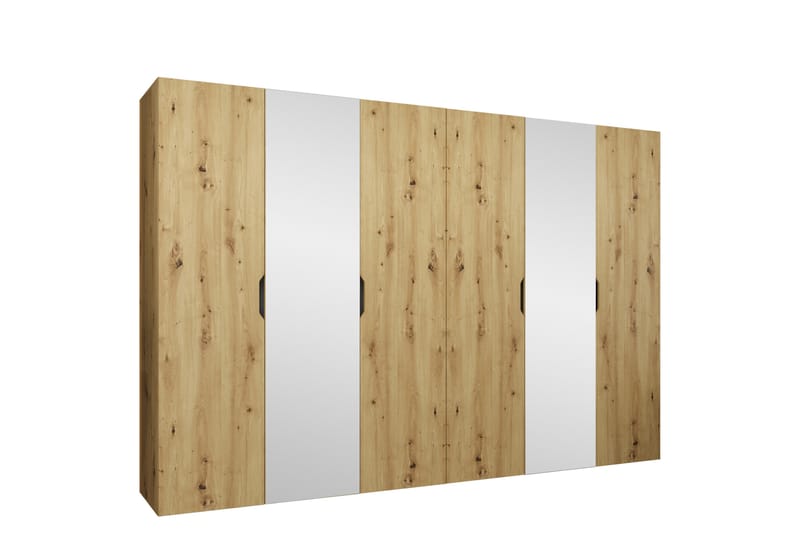 Abano Vaatekaappi Peilillä 52x202 cm - Ruskea - Säilytys - Vaatesäilytys - Vaatekaappi