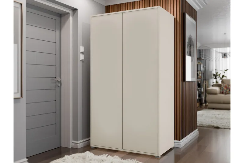 Agawal Vaatekaappi 100x178 cm - Beige - Säilytys - Vaatesäilytys - Vaatekaappi