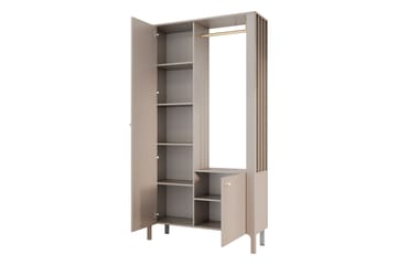 Aggarwal Vaatekaappi Peilillä 105x197 cm - Beige - Säilytys - Vaatesäilytys - Vaatekaappi