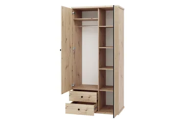 Aldbrough Vaatekaappi Peilillä 100x213 cm - Ruskea / Musta - Säilytys - Vaatesäilytys - Vaatekaappi