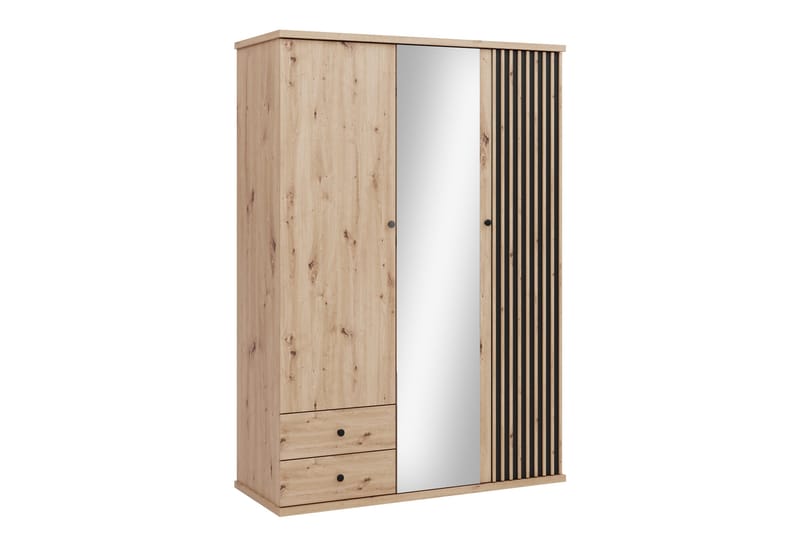 Aldbrough Vaatekaappi Peilillä 150x213 cm, Ruskea / Musta