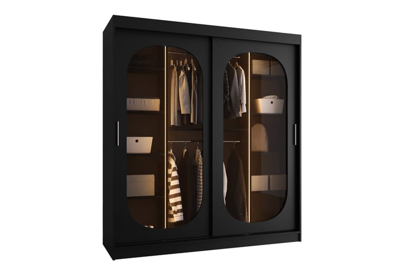 Allegra Vaatekaappi 180x200 cm - Musta - Säilytys - Vaatesäilytys - Vaatekaappi