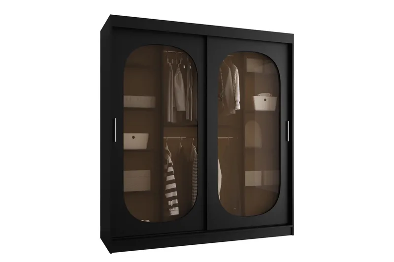 Allegra Vaatekaappi 180x200 cm - Musta - Säilytys - Vaatesäilytys - Vaatekaappi